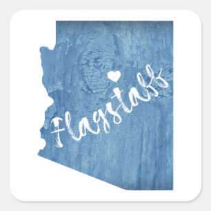 Flagstaff Arizona Wood Grain Square Sticker