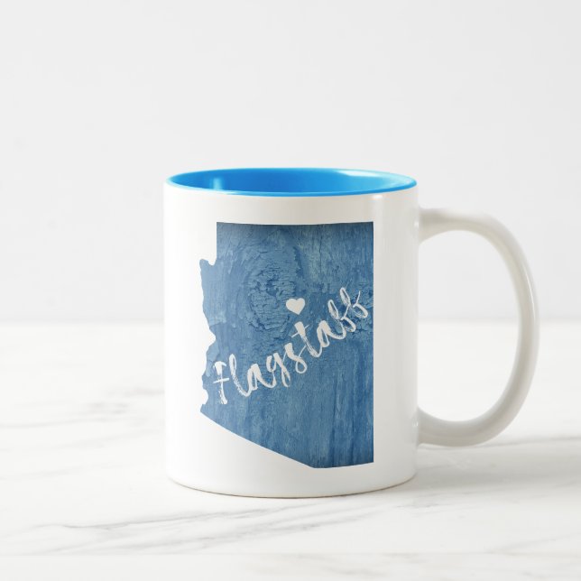 Flagstaff Arizona Wood Grain Two-Tone Coffee Mug (Right)