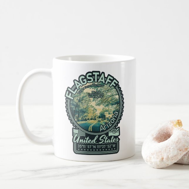FLAGSTAFF CITY - STATE OF ARIZONA COFFEE MUG (With Donut)
