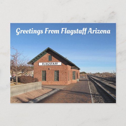 Flagstaff Old Depot Arizona Postcard