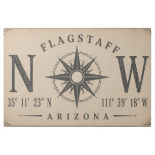 Flagstaff Route 66 Coordinates Canvas Gallery Wrap
