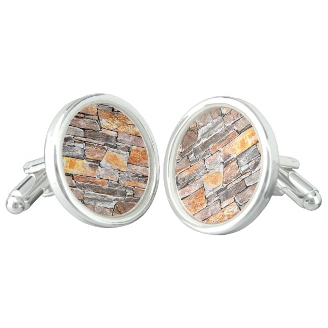 Flagstone | natural stone pattern | bricks cufflinks (Angled)