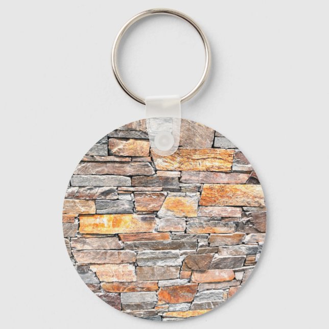 Flagstone | natural stone pattern | bricks keychain (Front)