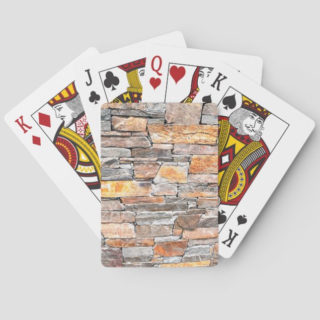 Flagstone | natural stone pattern | bricks poker cards (Back)