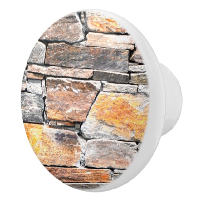 Flagstone natural stone rock pattern  ceramic knob (Right)