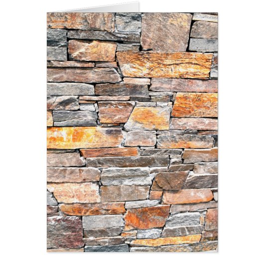 Flagstone natural tone stone pattern bricks cards (Front)