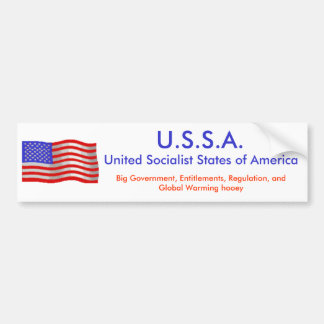 flagwave1, U.S.S.A., United Socialist States of... Bumper Sticker