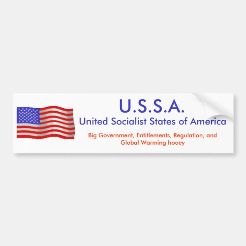 flagwave1 USSA United Socialist States of Bumper Sticker