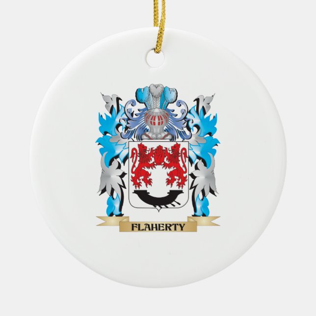 Flaherty Coat of Arms - Family Crest Ceramic Ornament (Front)