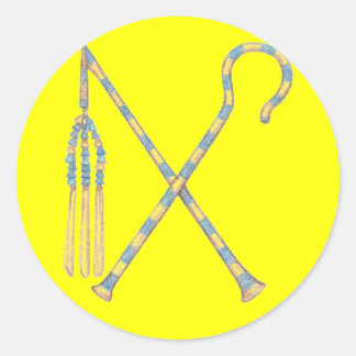 Flail and Crook Classic Round Sticker