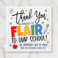 Flair Pen Gift Tag, Back to School Gift Tag, Teacher Gift, Back to