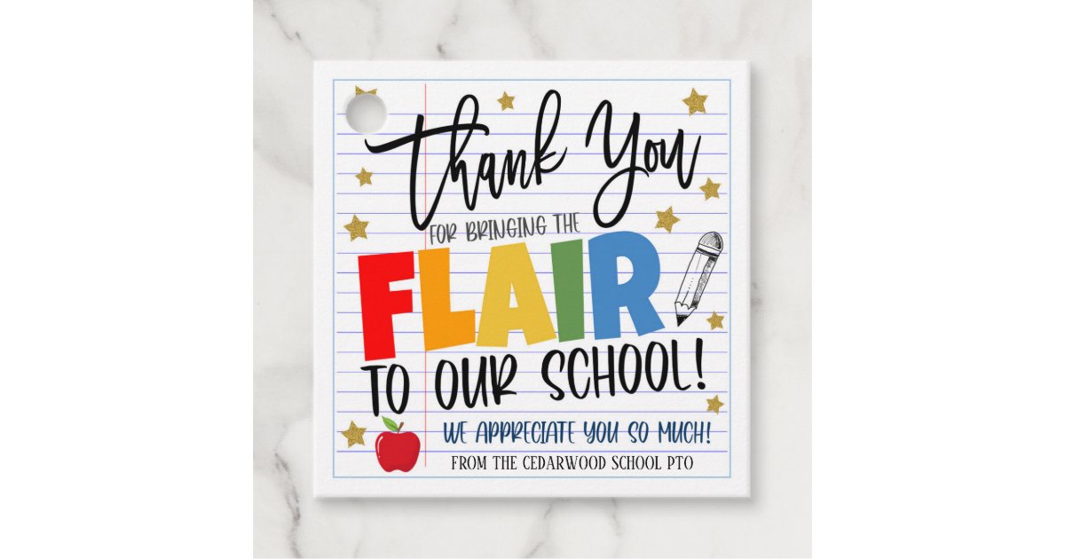 Teacher Appreciation Gift Tags Flair Pens