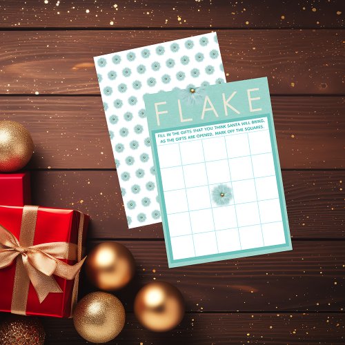 Flake Christmas Themed Bingo Game Holiday Card