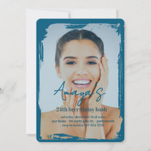 Flakes Frame Winter Birthday Bash Invitation