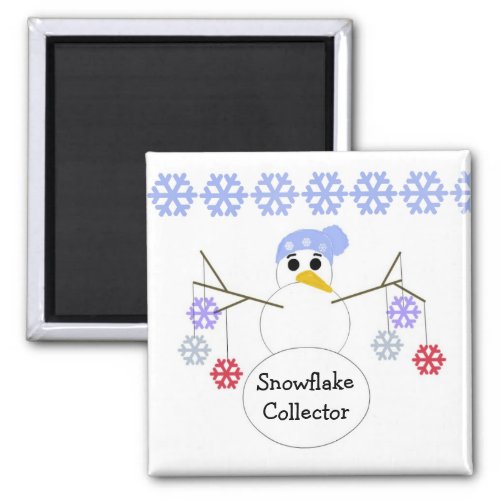 Flakey Snowman Snowflake Collector Magnet
