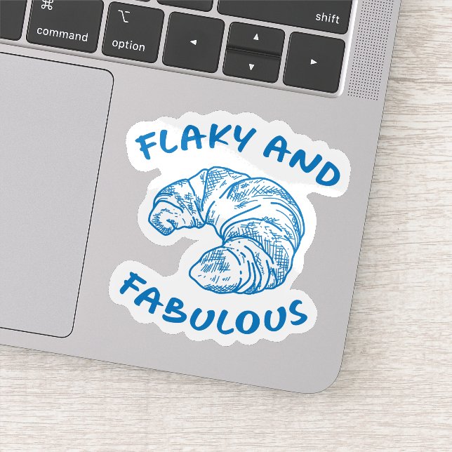 Flaky and Fabulous French Parisian Croissant Sticker (Detail)