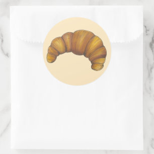 Flaky Buttery Croissant French Pastry Foodie Bread Classic Round Sticker