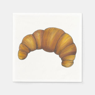 Flaky Buttery Croissant French Pastry Foodie Paper Napkins