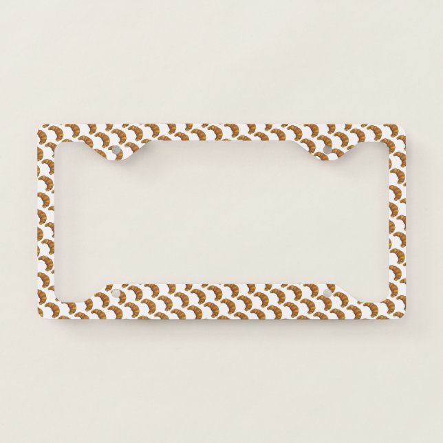 Flaky Buttery French Croissant Foodie Pastry Chef License Plate Frame (Front)