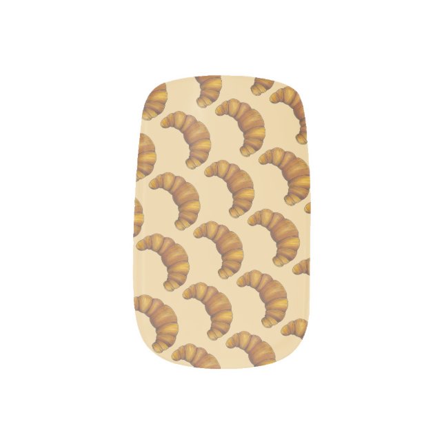 Flaky Buttery French Croissant Foodie Pastry Chef Minx Nail Wraps (Left Thumb)
