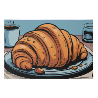 Flaky Morning Croissant Treat Faux Canvas Print