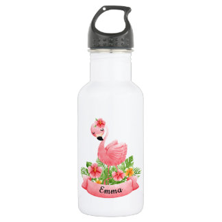 Flamant Flowers Flowers Personalized Child Stainless Steel Water Bottle