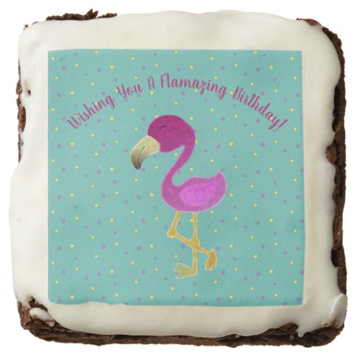 Flamazing Birthday Flamingo Brownie