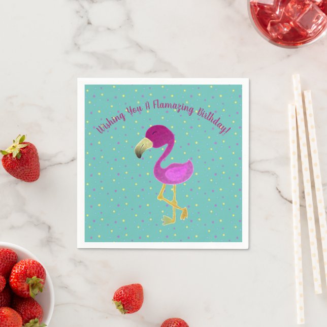 Flamazing Birthday Flamingo  Napkins (Insitu)