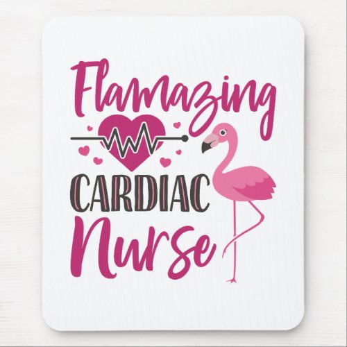 Flamazing Cardiac Nurse Nursing Flamingo Mouse Pad