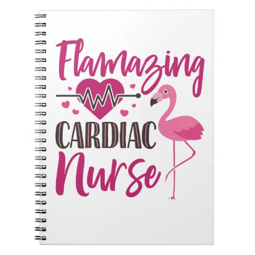 Flamazing Cardiac Nurse Nursing Flamingo Notebook