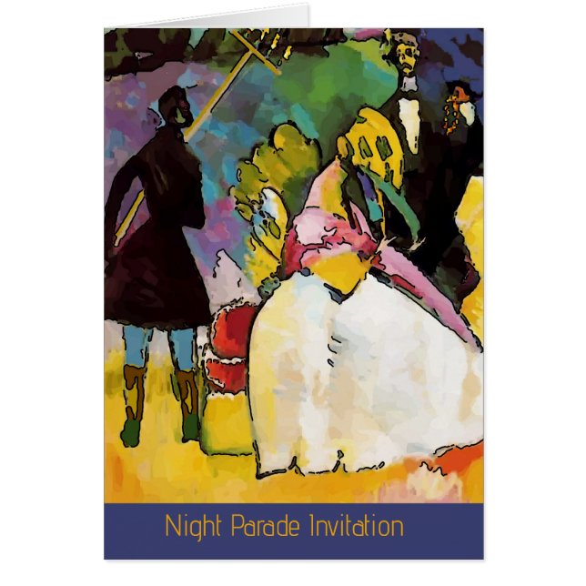 Flambeau at Mardi Gras Parade Invite, edit ntext Cards (Front)