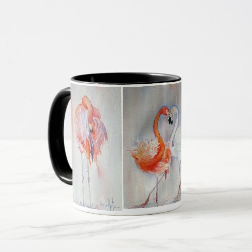 Flamboyance of Flamingos Collage Mug