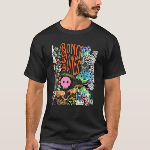 Flamboyant Apparel Bong Skulls Snake Floral Illust T_Shirt