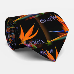 Flamboyant Bird of Paradise Flower Neck Tie