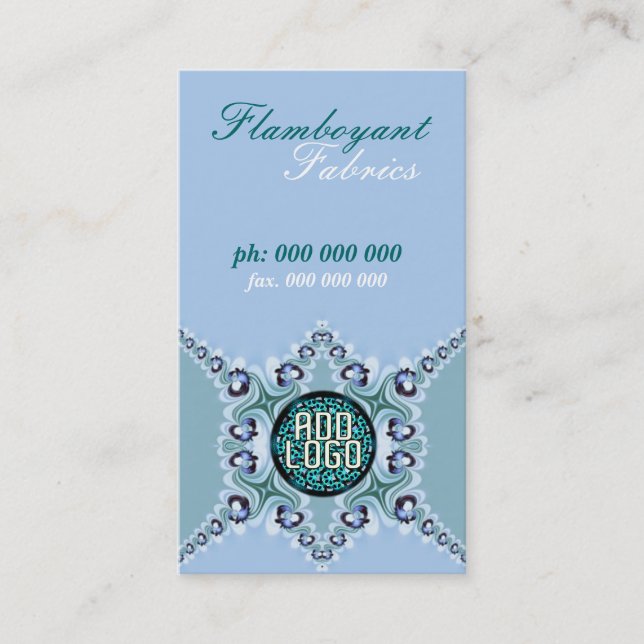 Flamboyant Blue Teal Business Card (Front)