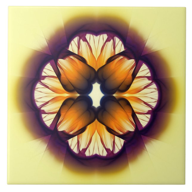 Flamboyant colorful decoration ceramic tile (Front)