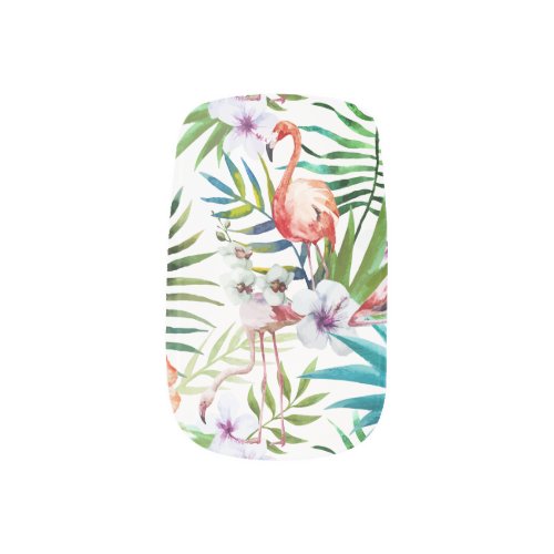 Flamboyant Flamingo Tropical nature garden pattern Minx Nail Art