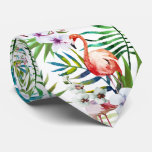 Flamboyant Flamingo Tropical Nature Garden Pattern Tie at Zazzle