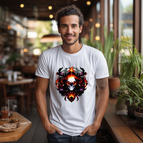 Flamboyant head T_shirt burning skull T_Shirt