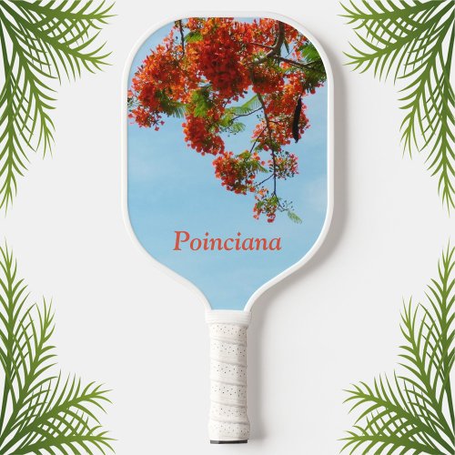 Flamboyant Royal Poinciana Botanical Floral Pickleball Paddle