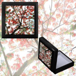 Flamboyant Royal Poinciana Tree Keepsake Gift Box<br><div class="desc">The Flamboyant,  Royal Poinciana or Flame tree with its tropical orange and red flowers reaching up to a blue sky and white clouds is the inspiration of this beautiful unique and intricate design wooden keepsake box.  This image is original botanical photography by JLW_PHOTOGRAPHY</div>
