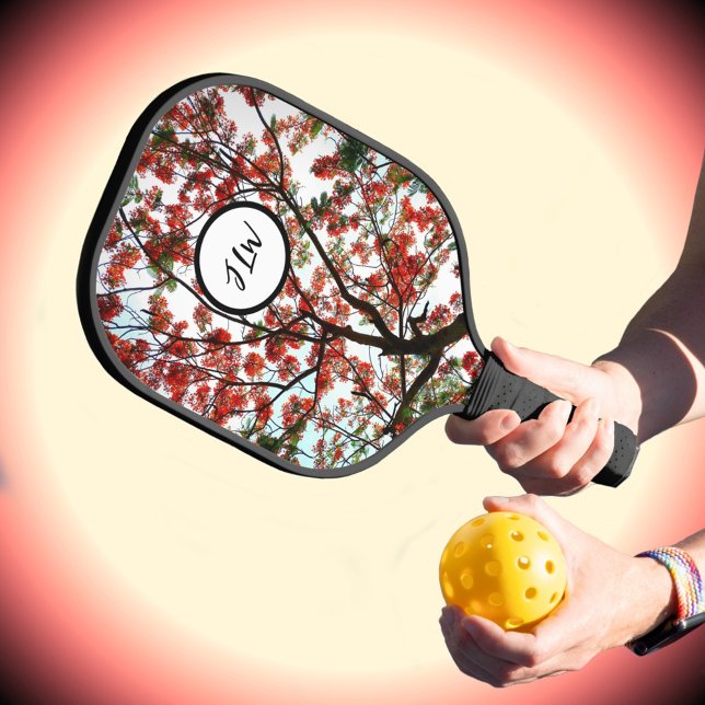 Flamboyant Royal Poinciana Tree with Initials Pickleball Paddle (Creator Uploaded)