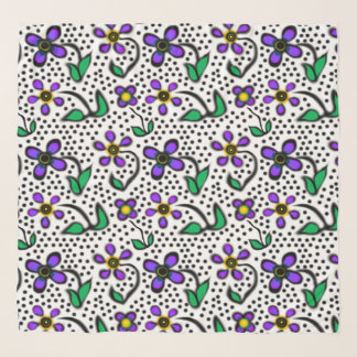 Flamboyantly Floriferous Polka Dotty Swishy Scarf