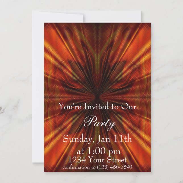 Flame Abstract Party Invite full (Front)