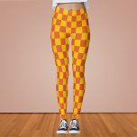 Flame and Amber Checkerboard Leggings<br><div class="desc">Flame and Amber Checkerboard</div>