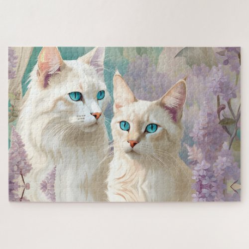 Flame and Lilac Lynx Point Siamese Portrait Art Jigsaw Puzzle