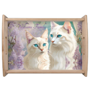 Flame and Lilac Lynx Point Siamese Portrait Art Serving Tray
