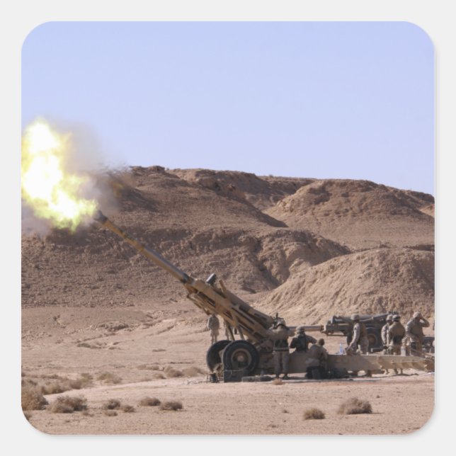 Flame and smoke emerge from the muzzle square sticker (Front)