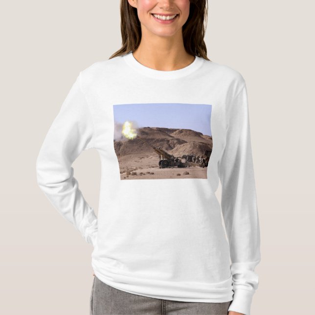 Flame and smoke emerge from the muzzle T-Shirt (Front)