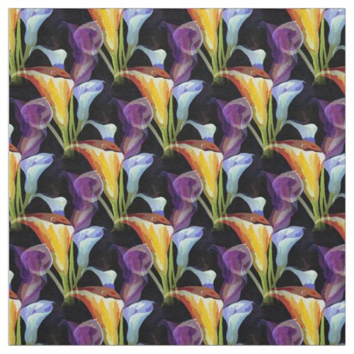 Flame Calla Lilies in Watercolour Fabric